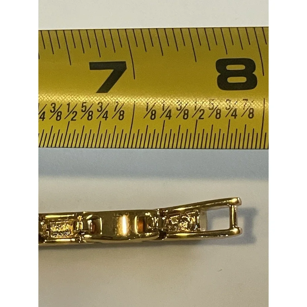 Authentic‎ Swarovski Gold Plated Tennis Bracelet Baguette Pave 8